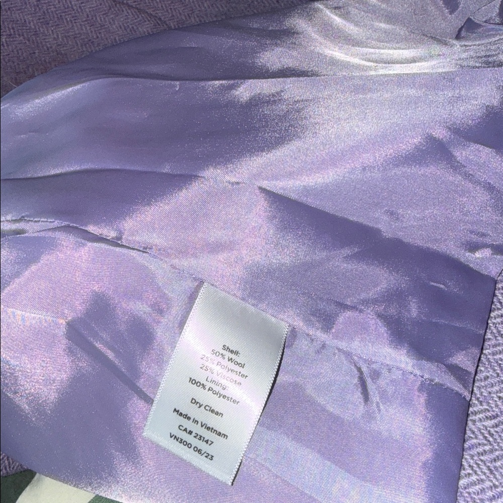 NWOT TALBOTS Bicolor Herringbone Shetland Jacket Lilac Wool - Picture 6 of 8